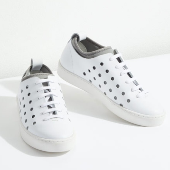 Jigsaw Shoes - Antibes Perforated Sneakers UK Neoprene | Leather